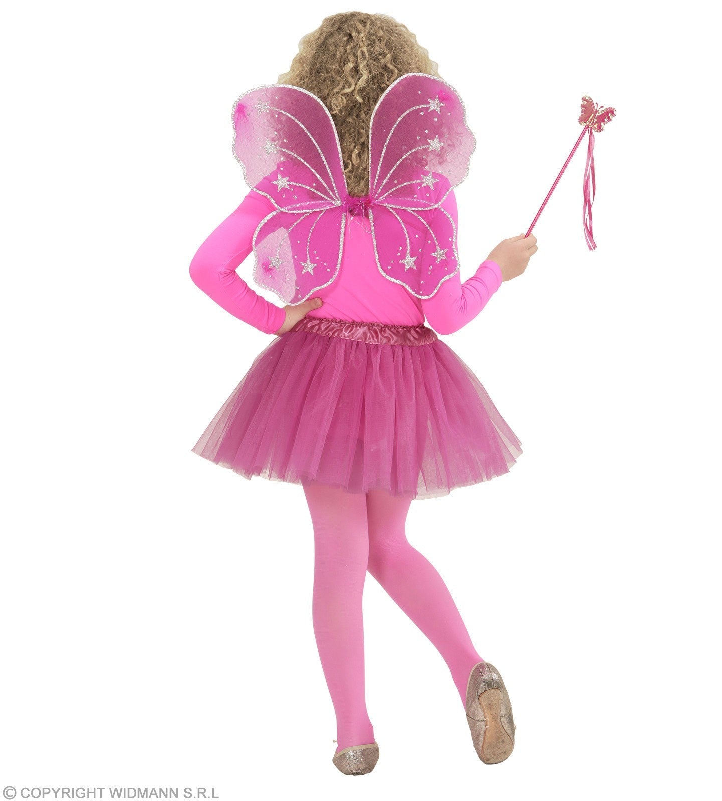 Set de Fée magique, fille  Fushia (tutu, ailes, baguette magique)