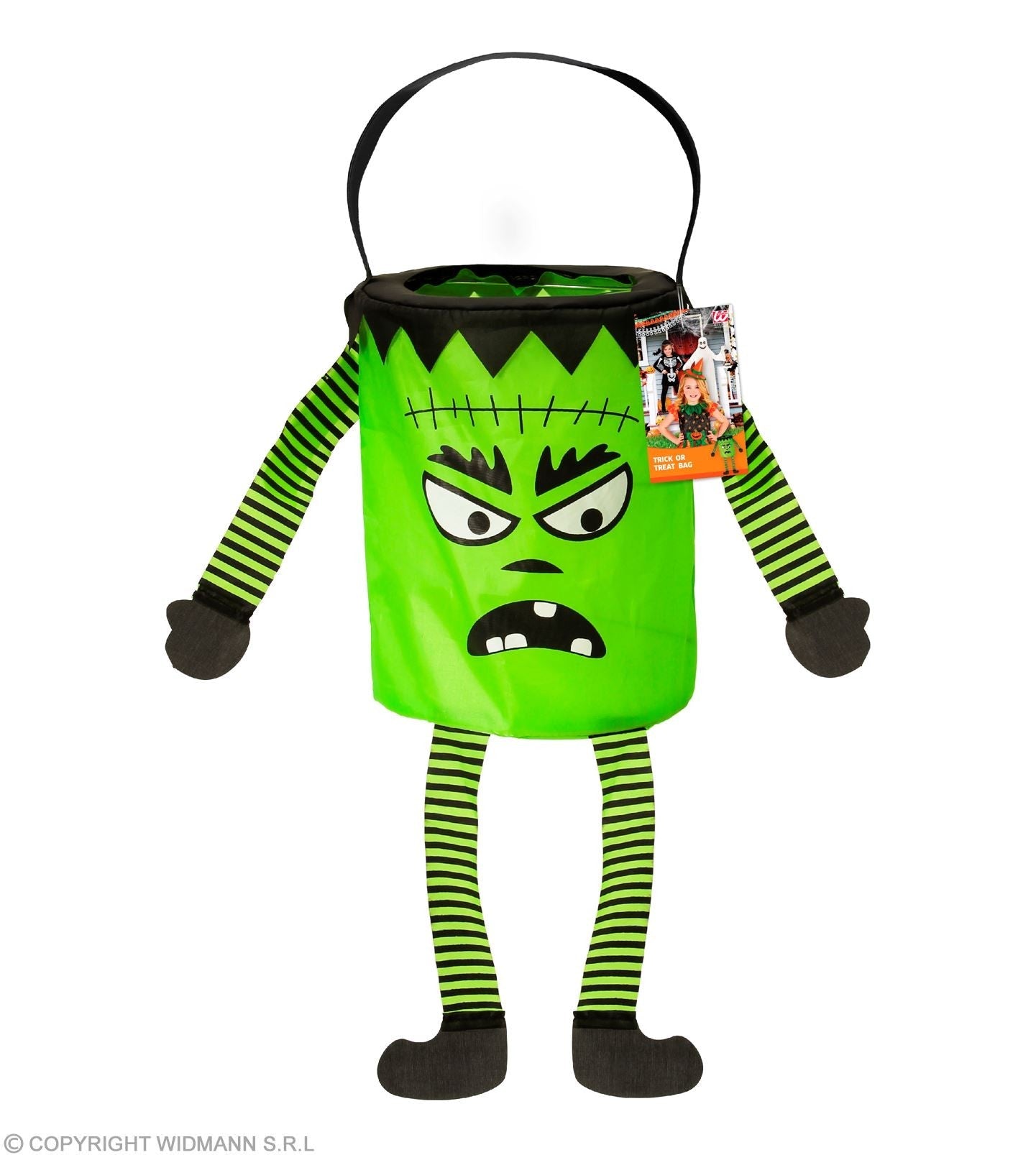 Sac à bonbons Halloween monstre vert : un accessoire rigolo et pratique